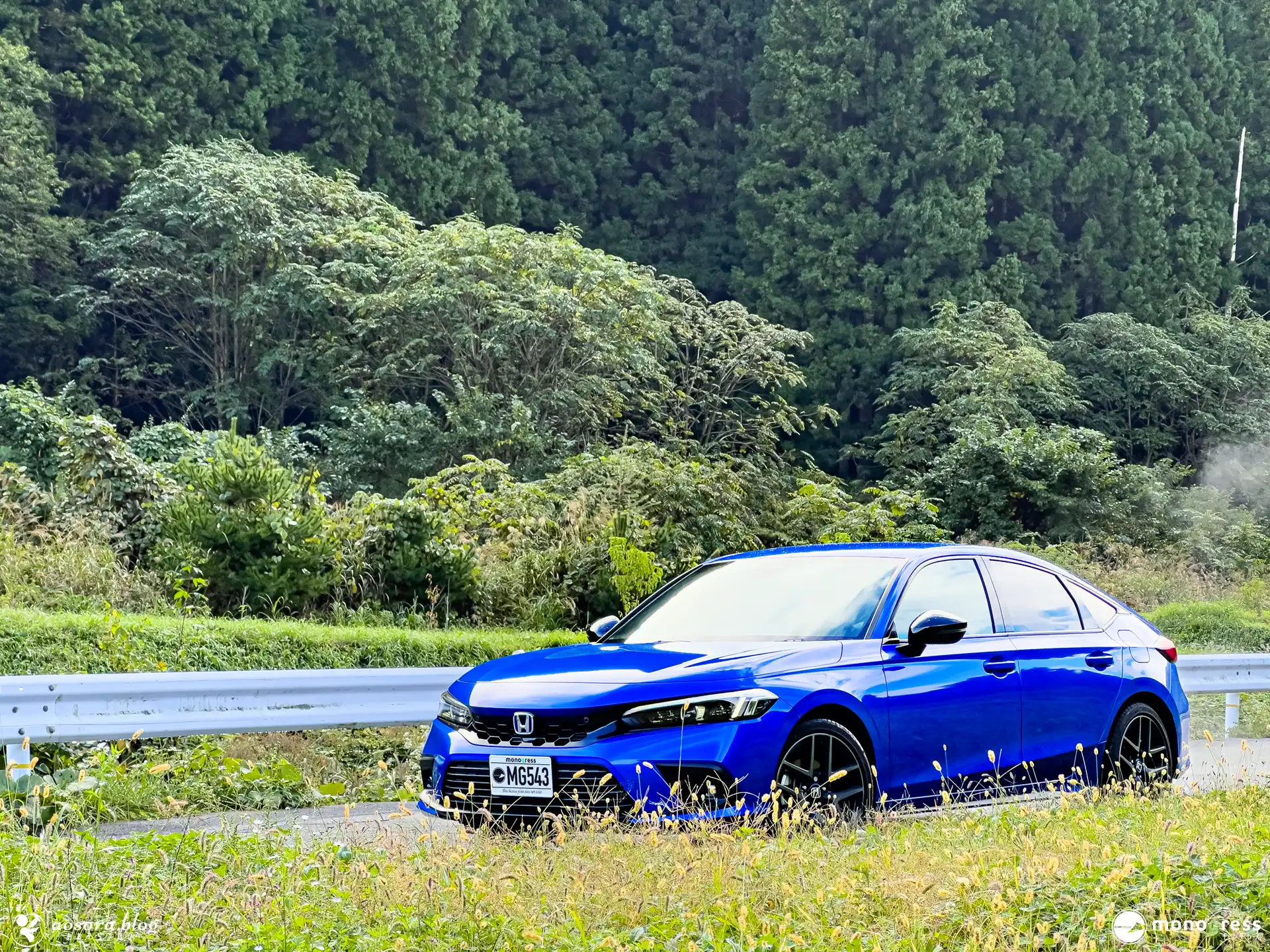 森の道で佇むホンダ・シビック