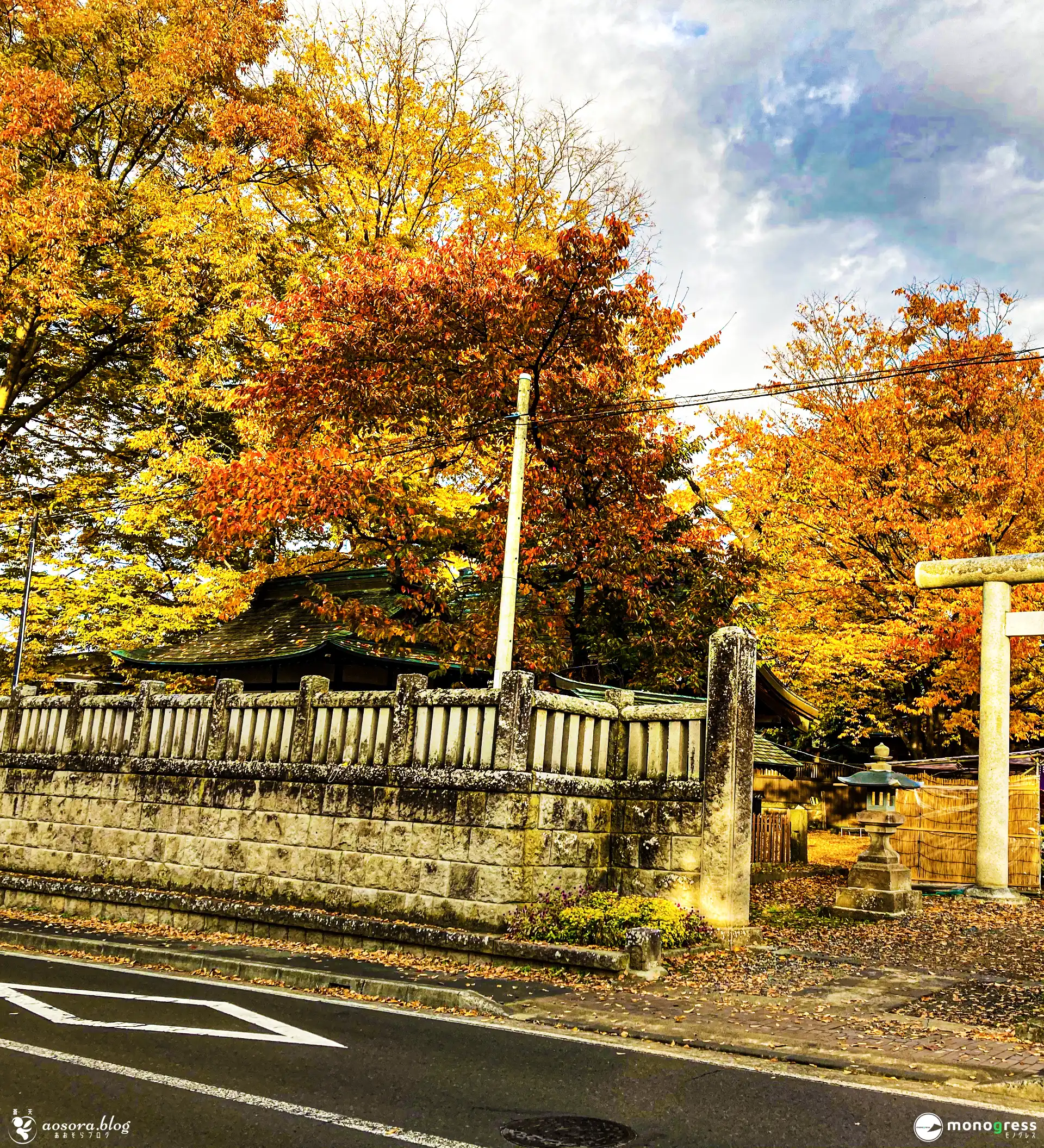 秋の信州旅 紅葉の神社